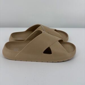 Gap Women's Slides Criss-Cross Pillow Pool Sandal Size 9 NWT New Sand Beige